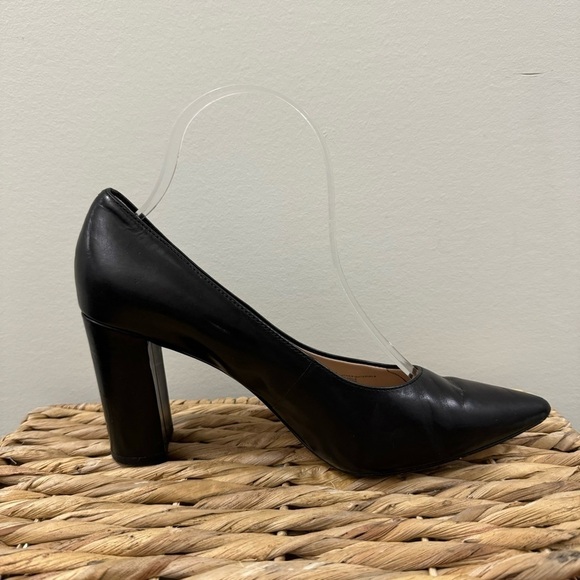 Antonio Melani Holly Black Leather Block Pump Heel 8.5 - Picture 9 of 10